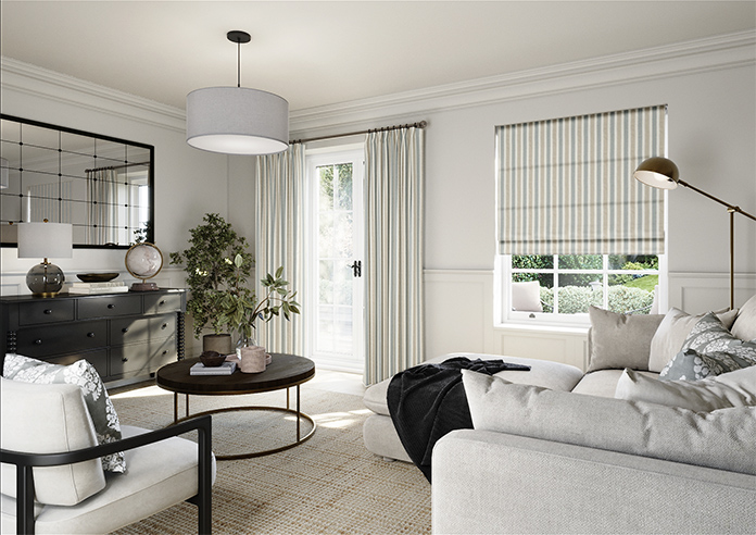 Port Laurent Stripe, Shoreline Blue - Roman Blind - Image 6